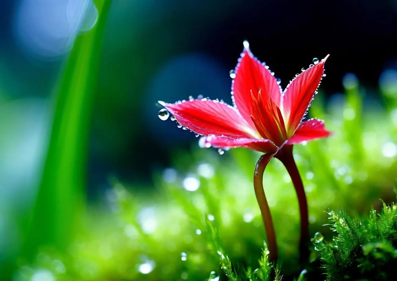 清晨的雨露花草图片图片