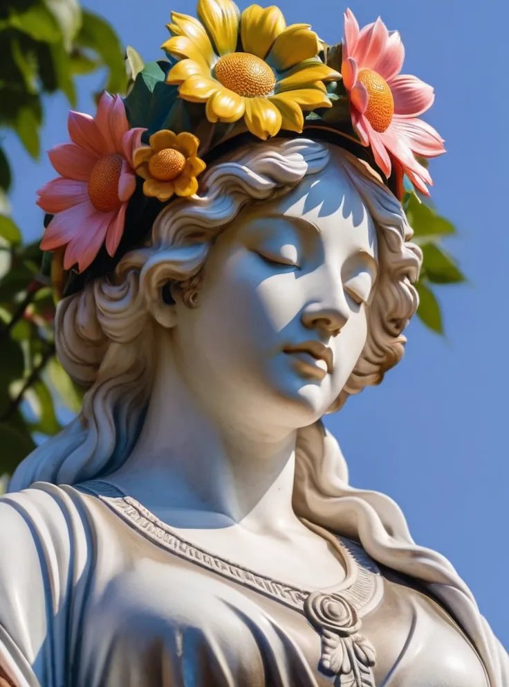 偶遇这绿发花环雕像,心旷神怡!