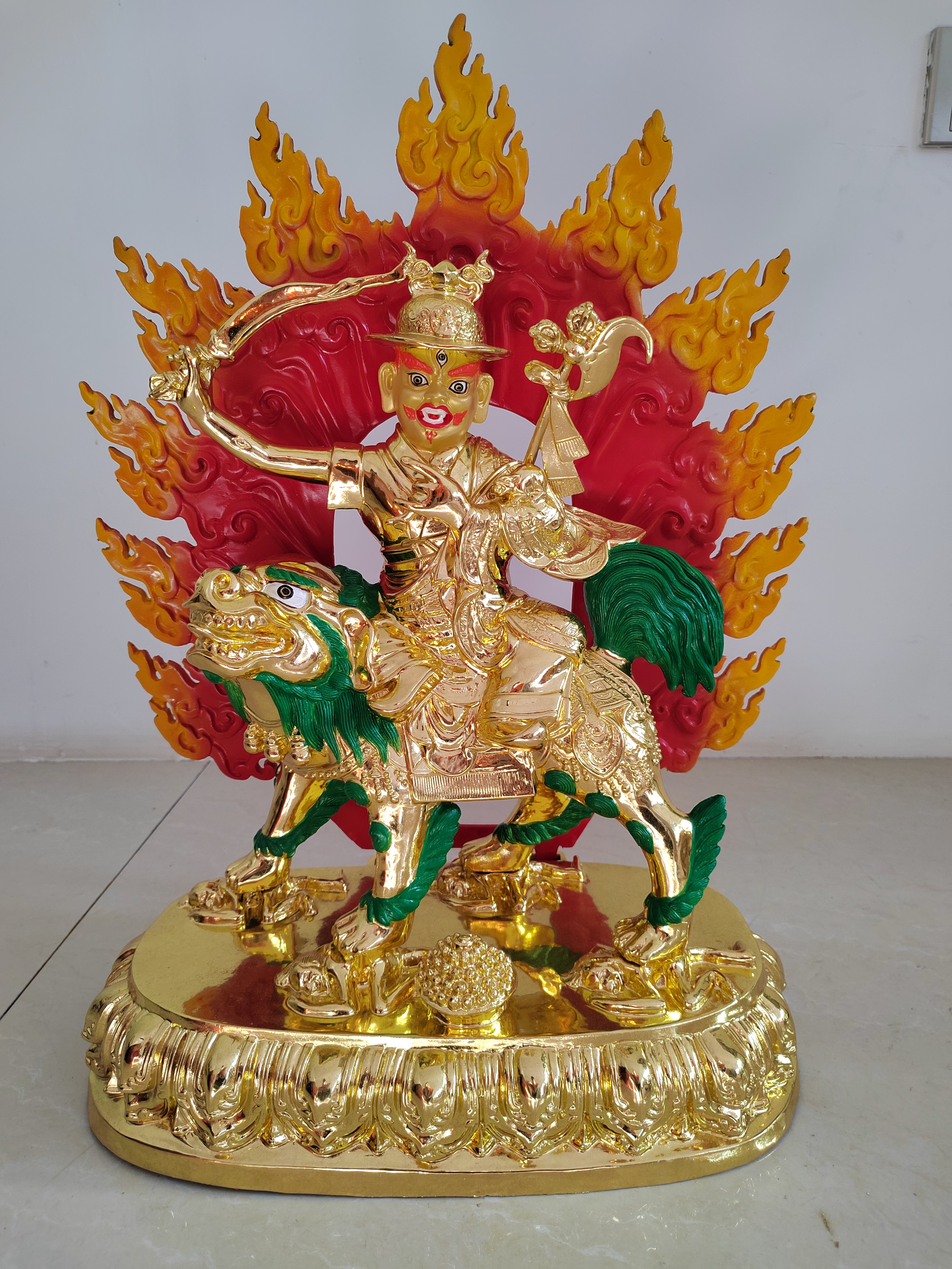 多杰雄登,又名多杰雄天,多杰休丹,俱力护法神,纯铜藏传佛像铜雕