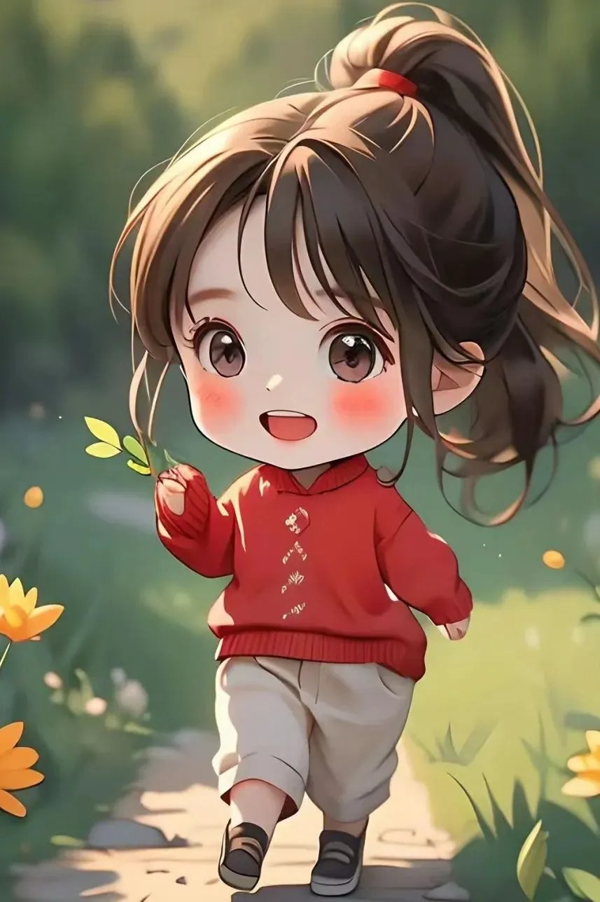 阳光下的童年,就像这幅插画中的小女孩,简单而美好.