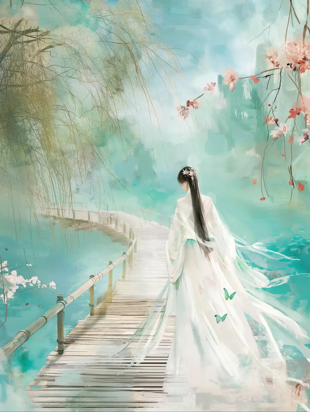 这画面静谧而深邃,仿佛能听到风中的低语,感受到那份宁静与恬淡