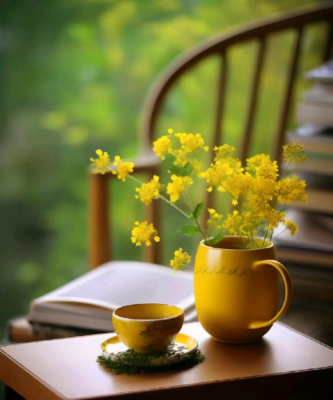 一杯清茶,一束阳光,一个慵懒的午后.