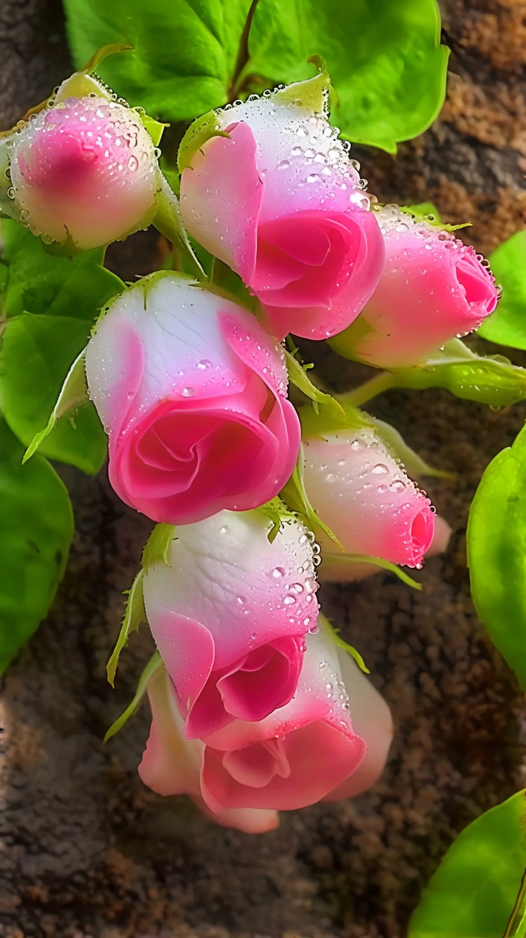 雨露润泽下的粉嫩玫瑰,美得清新脱俗.