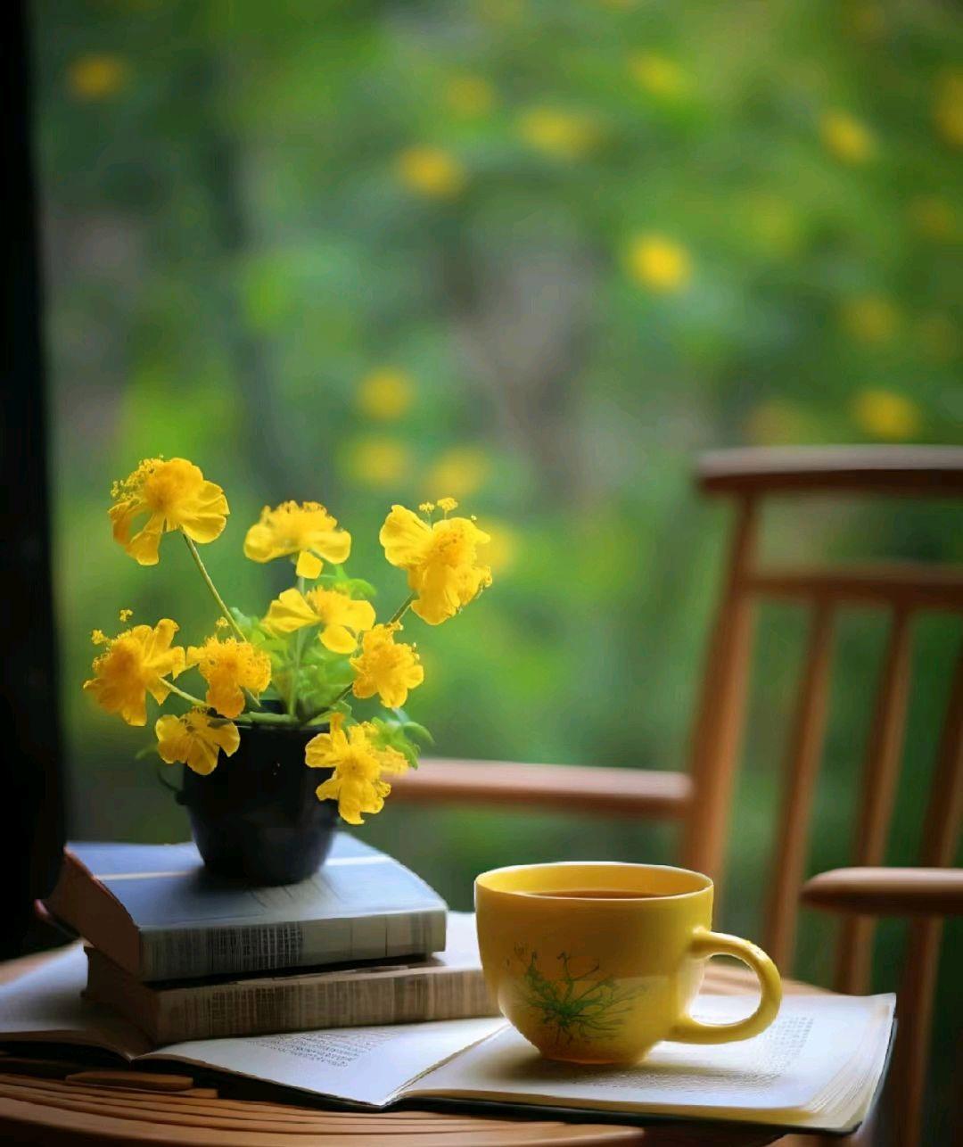 一杯清茶,一束阳光,一个慵懒的午后.