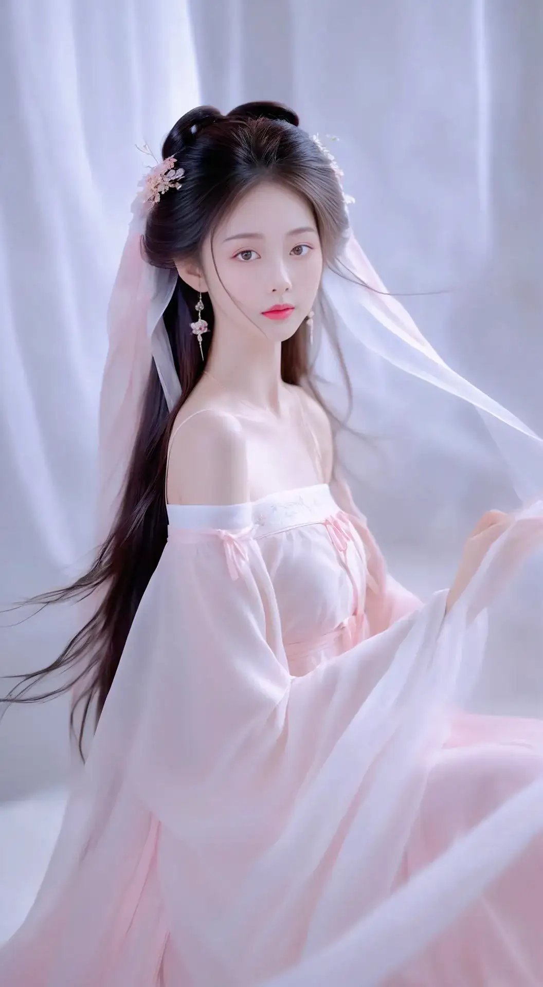 白衣仙子  月下,白衣飘飘,宛如清泉流淌,那女子,轻盈若风,静谧如画.