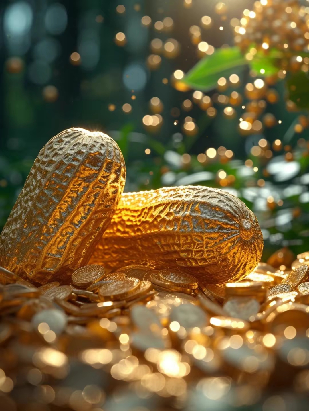 金色花生雕塑矗立,仿佛诉说着成长的秘密.