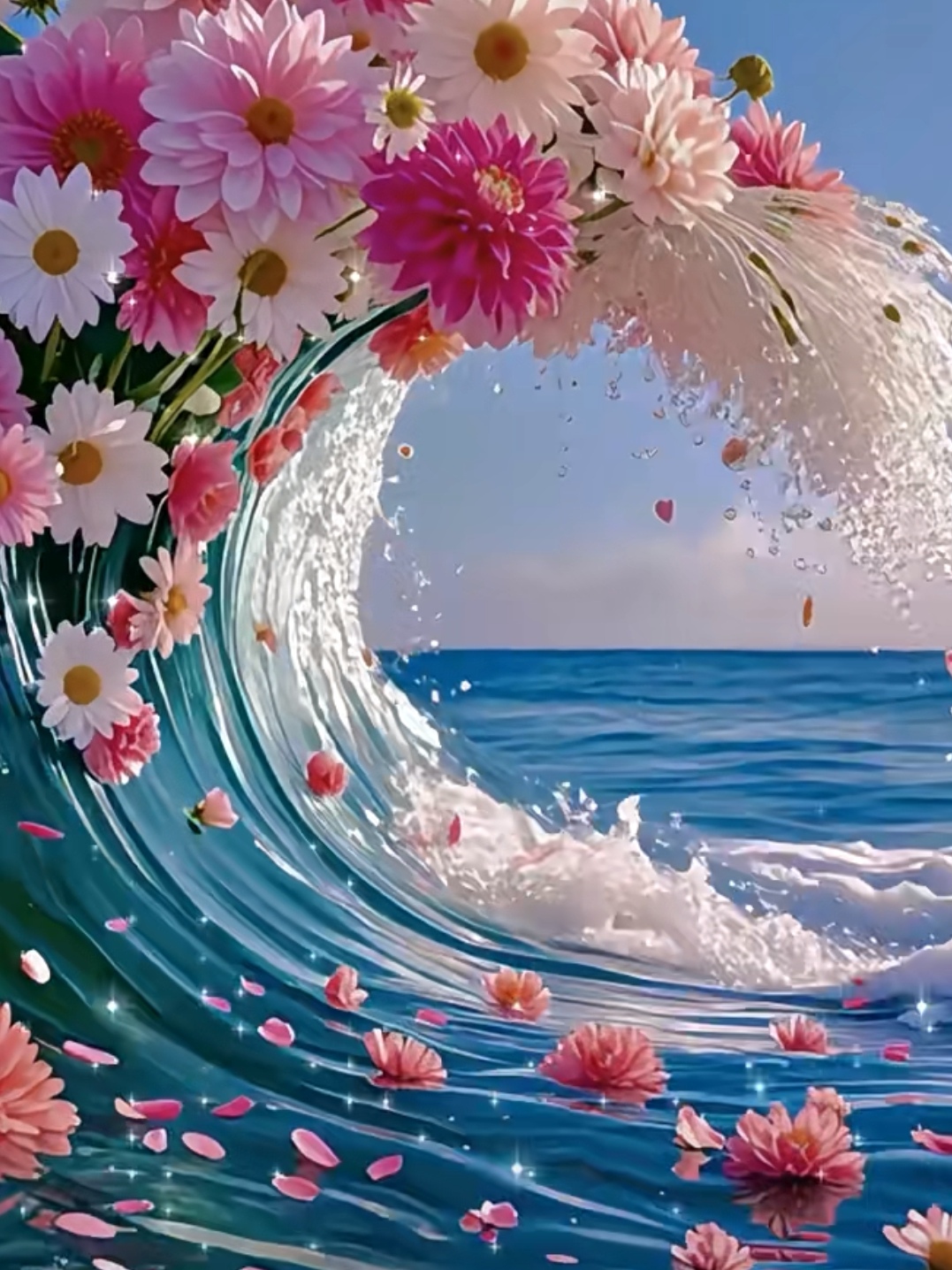 花卉与浪花的结合,彰显海韵花漾浪漫时光……