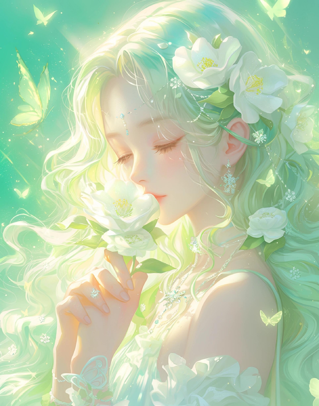 金色的长发随风飘扬,仿佛带着魔法般的力量.