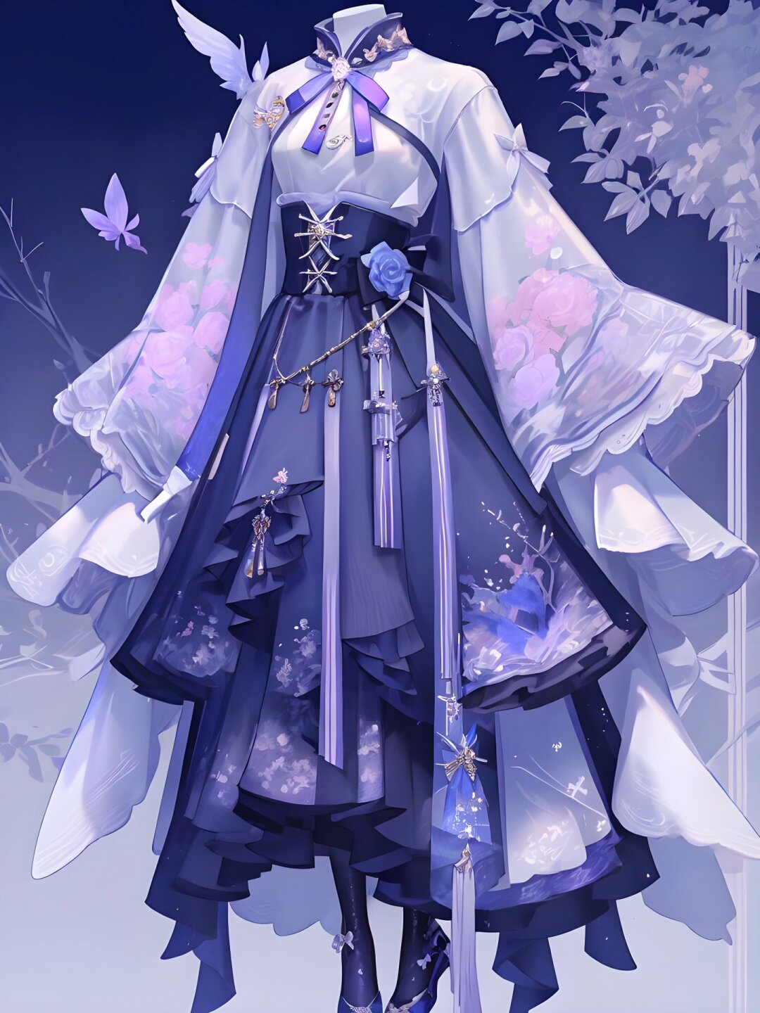 梦幻紫白华服,宛如动漫角色走出屏幕95  一眼就被这件紫白相间的