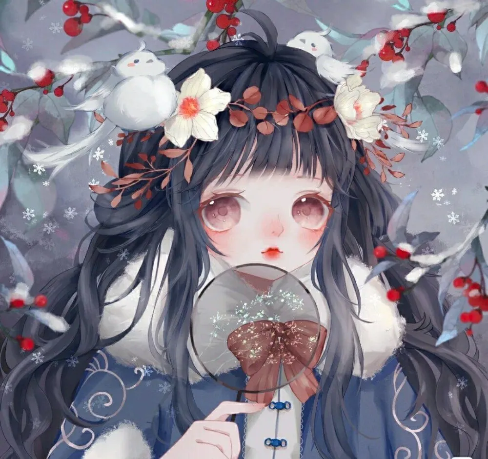 蓝绿色闺蜜头像
