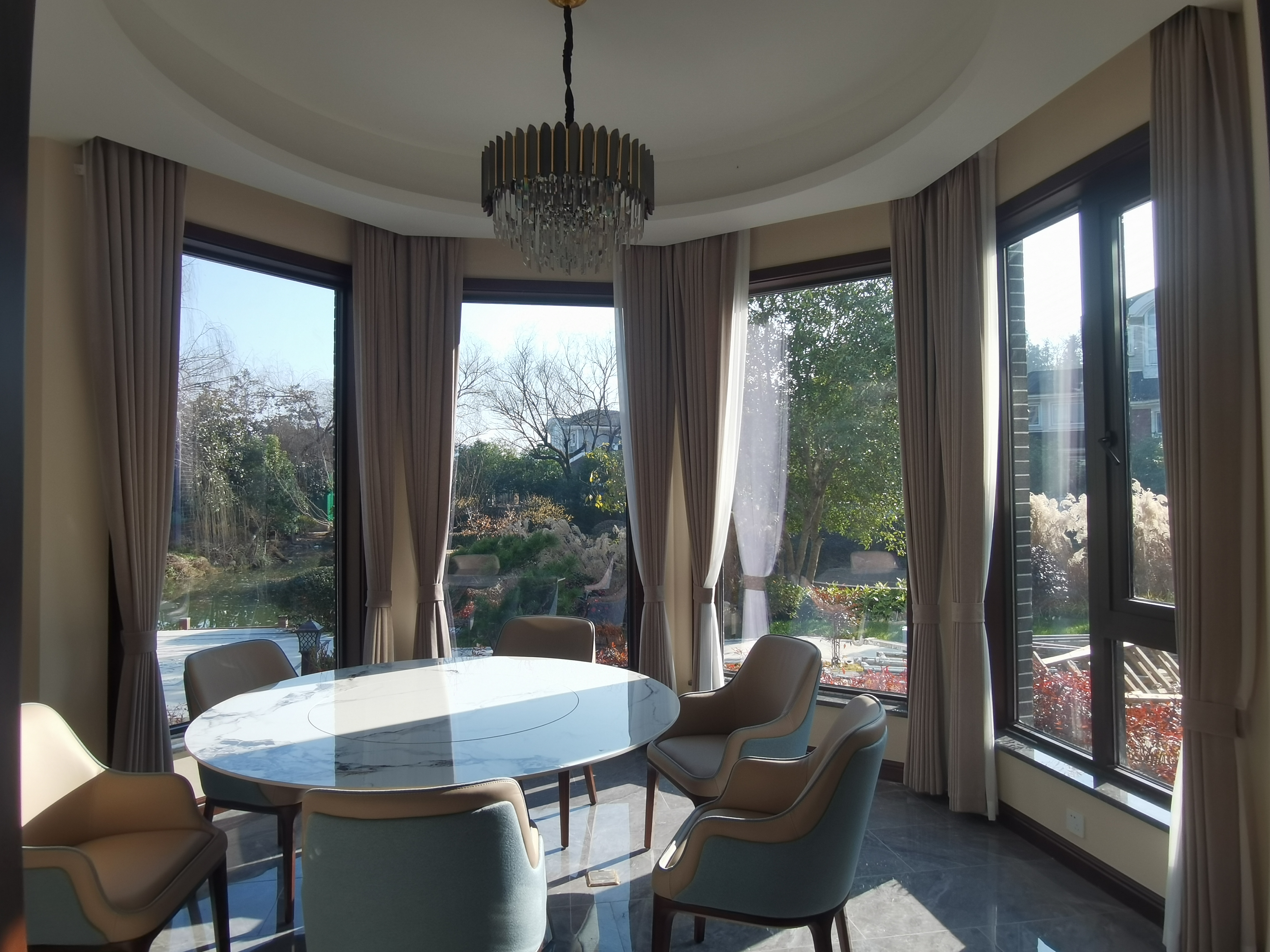 八角多边窗软装窗帘原创设计