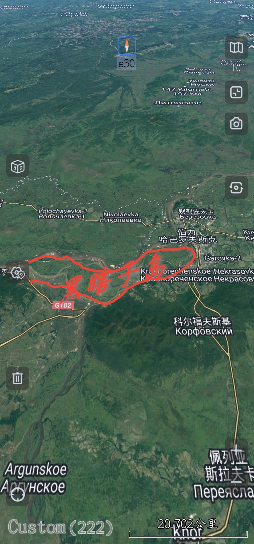 谷歌地图已更新自然资源部最新发布的中国地图,黑瞎子岛完全纳入中国