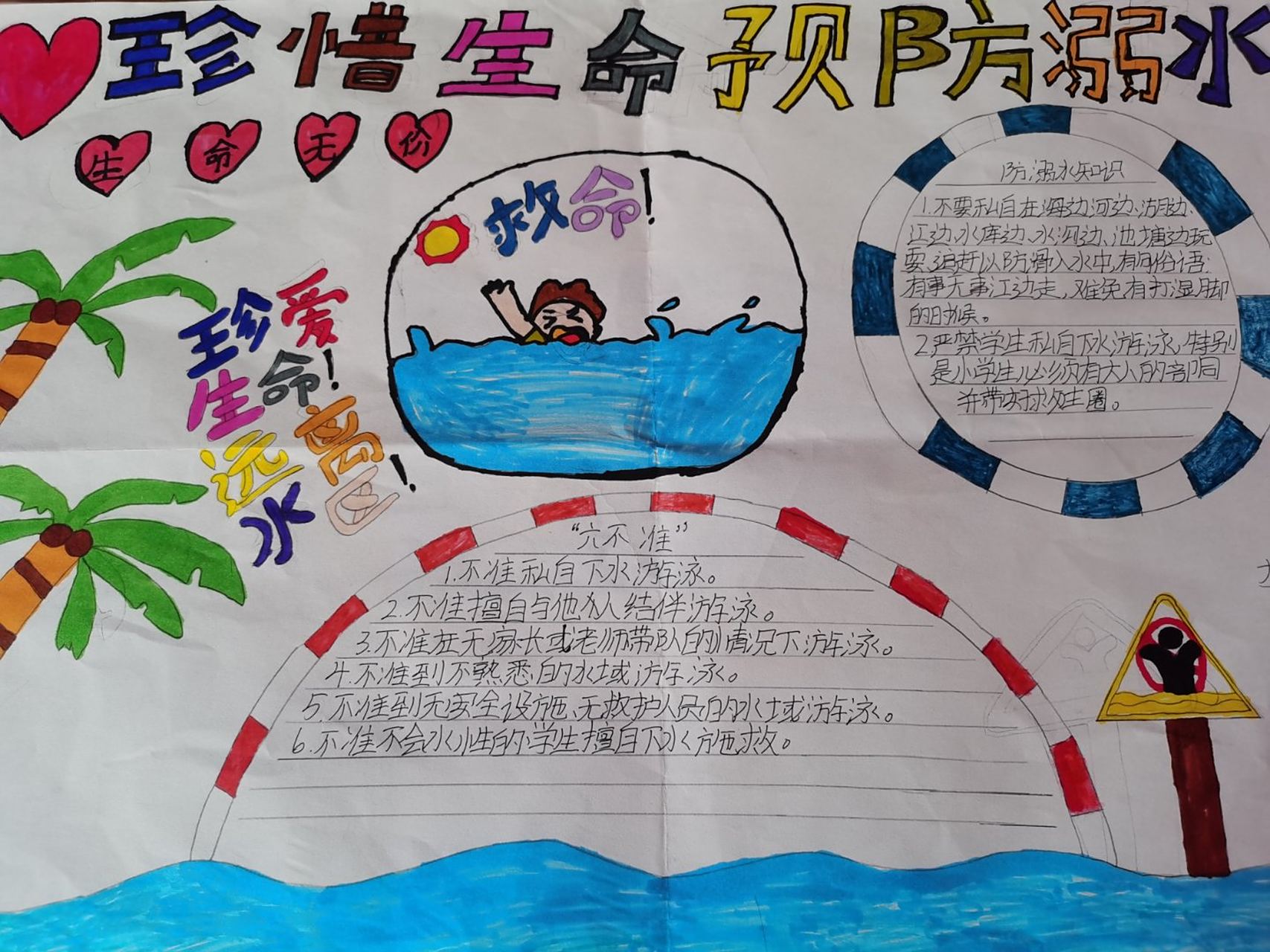 防溺水a3纸手抄报