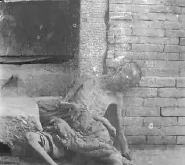 这是组真实的照片,是英国记者福尔曼和美国记者白修德用相机记录下的