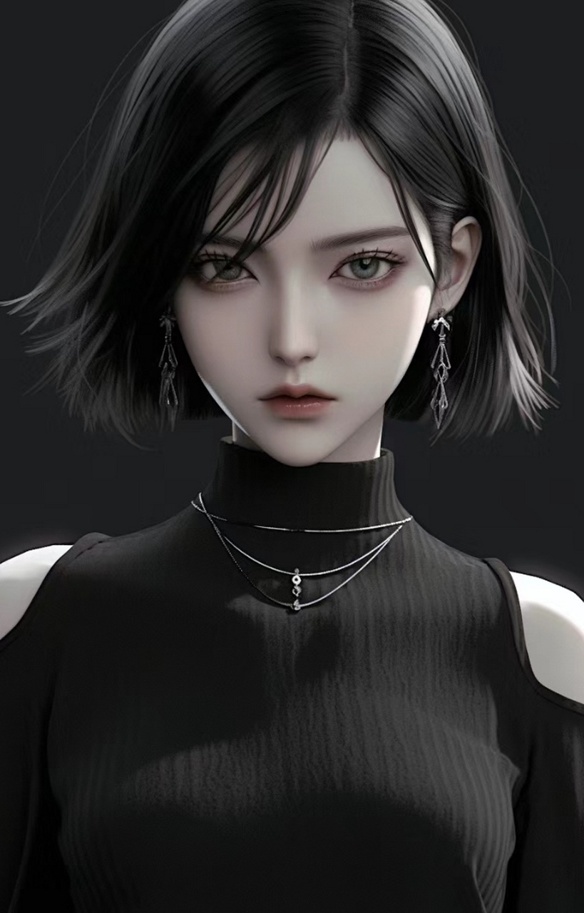 美女壁纸|短发动漫美女,酷酷的很飒的范儿~小仙女们更喜欢哪张?