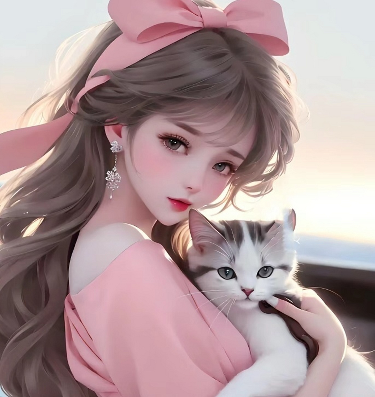 女生动漫头像 抱着猫咪的女生动漫头像来喽~小仙女们喜欢猫咪吗?