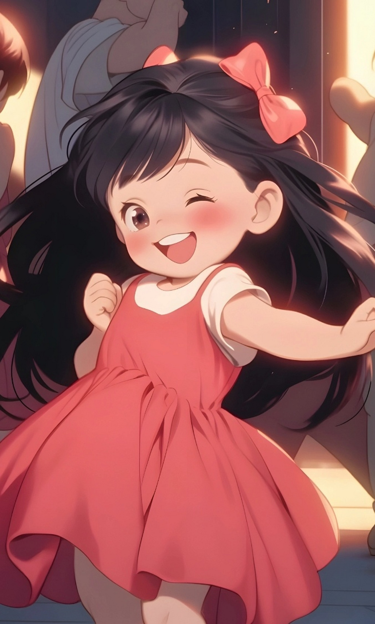 动漫女孩,开心的玩,开心的跳舞,大家和我一样嗨起来吧~我是不是很可爱