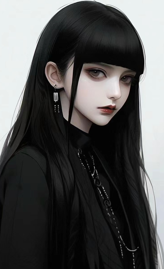 黑色系美女壁纸,简简单单的黑色就搭配出了时尚,好看的神秘