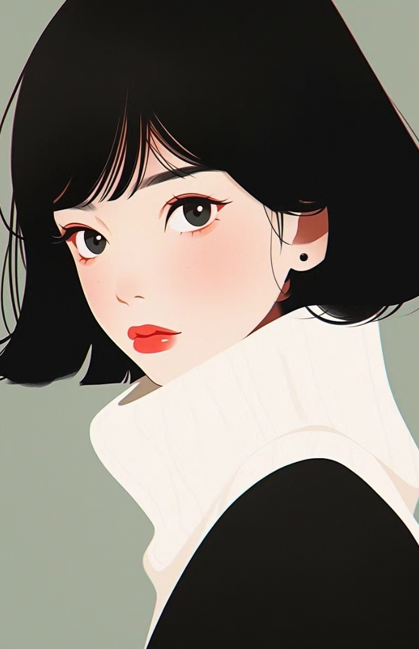 美女壁纸|短直发好看还是短卷发好看呐?