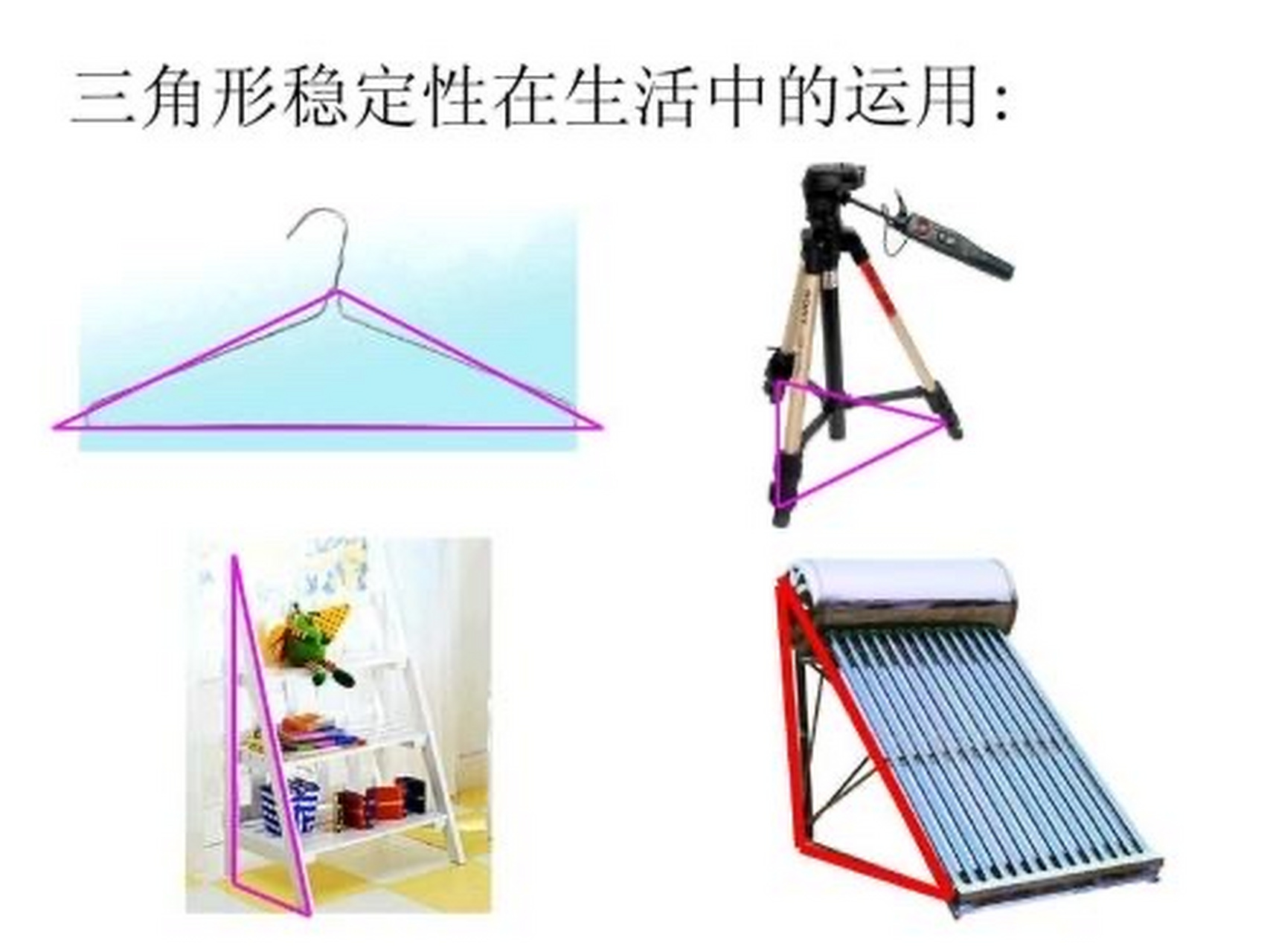 从此以后就单纯的认为只有三角形的东西才具有稳定性.