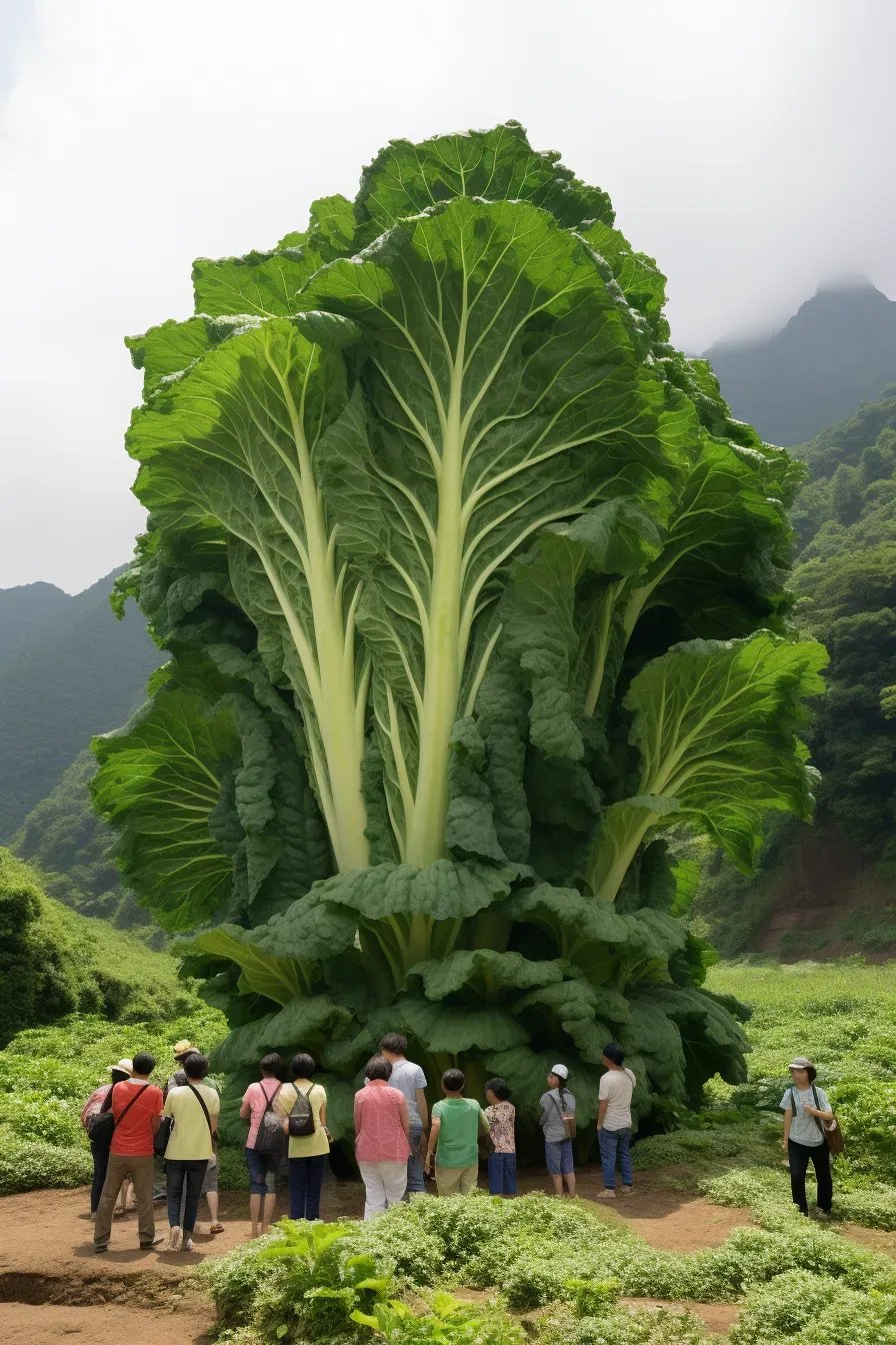 见过这么高大的大白菜吗?高度12米,重量恐要达数吨!