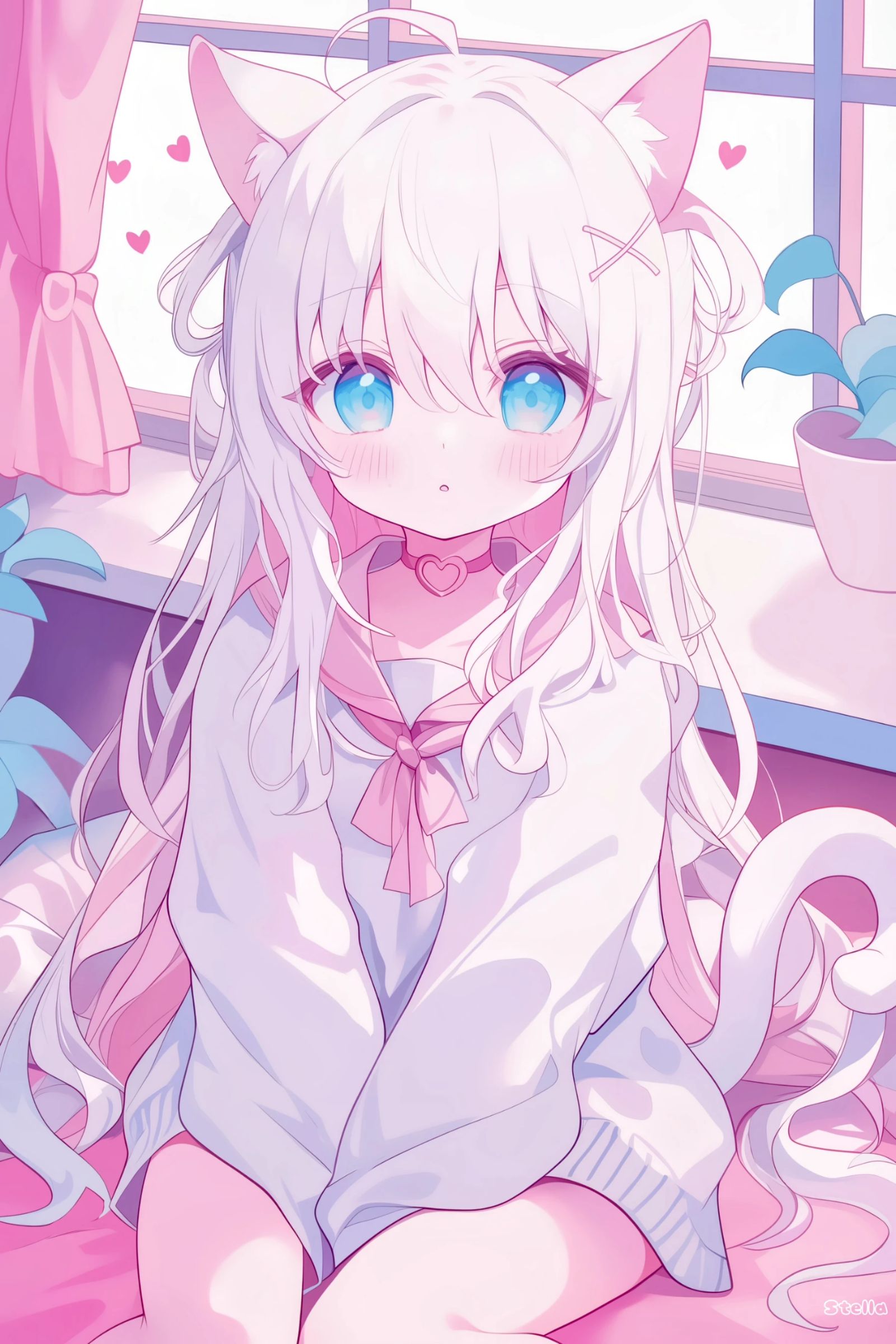 猫咪通常有着小巧圆润的身形,柔软的毛发,可爱的圆脸和萌萌的大眼睛