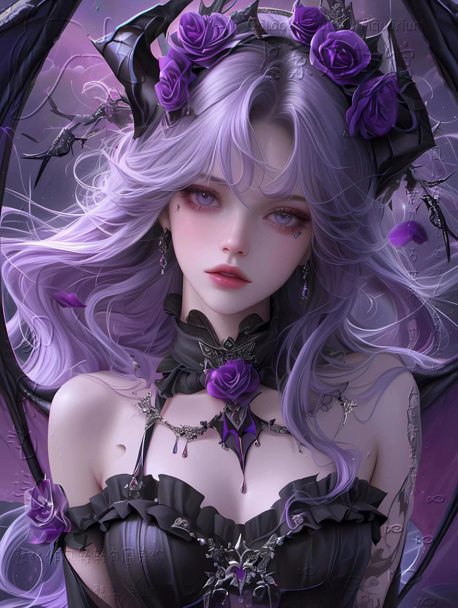 紫发幽梦  [心]紫发女子,宛若幽梦之魅,长发流淌,似夜空银河.