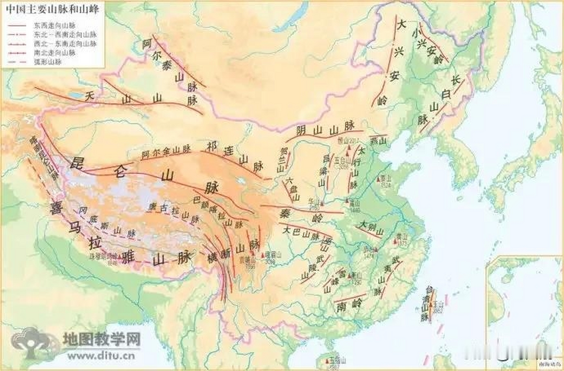 8000米以上山峰分布图图片