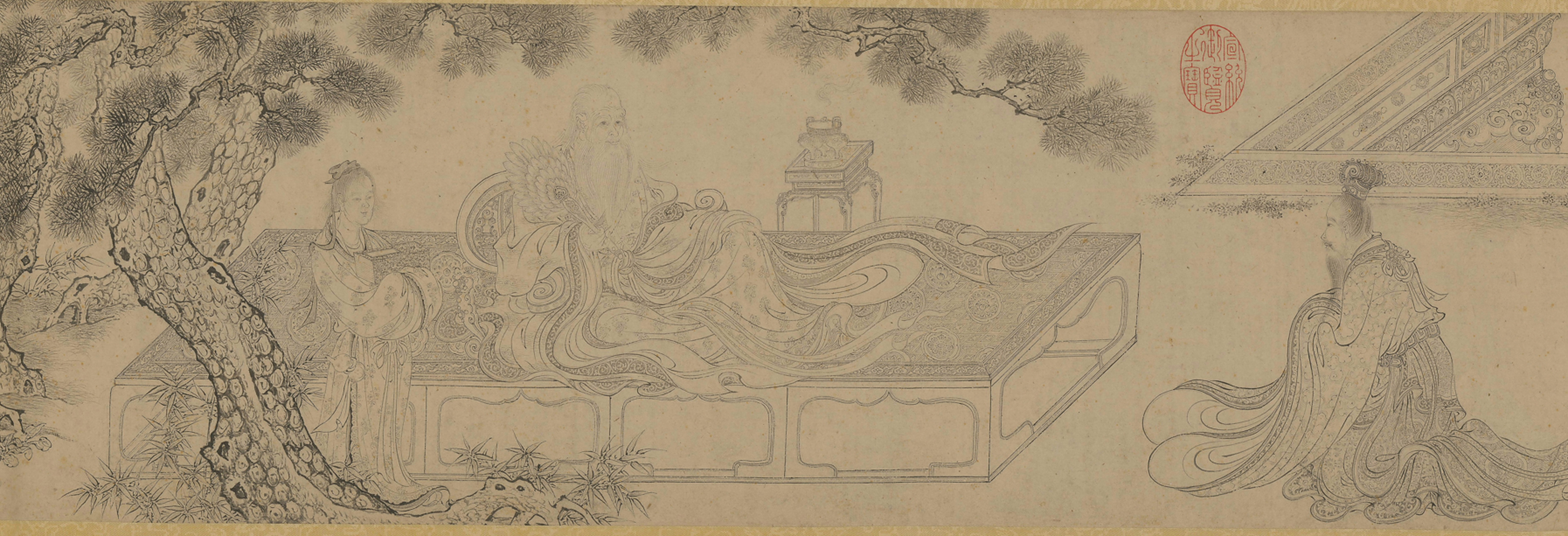 道家哲学# #绘画# #道德经# 此《老子授经图》卷由两部分组成:卷首为