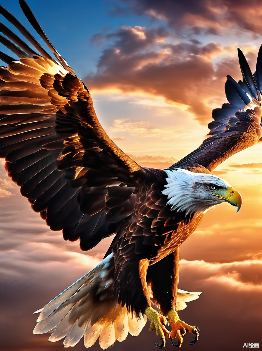 怀雄鹰之志,志在九天揽云.心似苍穹无垠,梦若长风破浪.