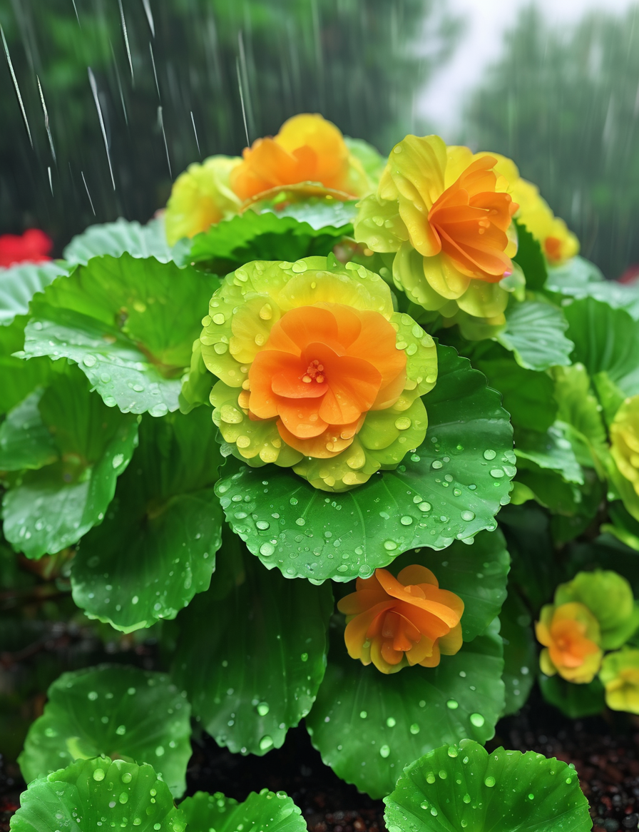 绿色海棠,宛如翡翠雕琢而成,枝叶繁茂,绿意盎然.