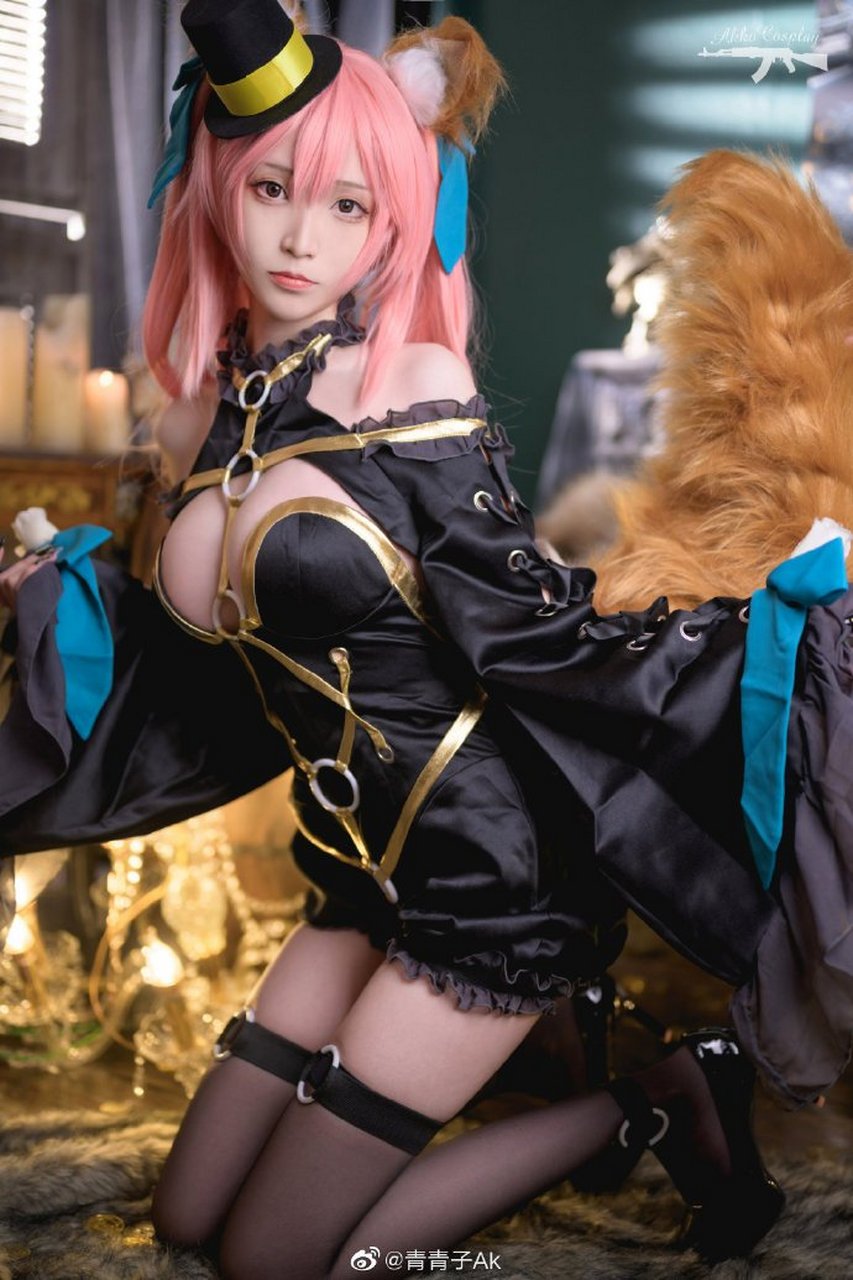 fate/grandorder漆黑魔术师玉藻前cos cn青青子ak#cosplay