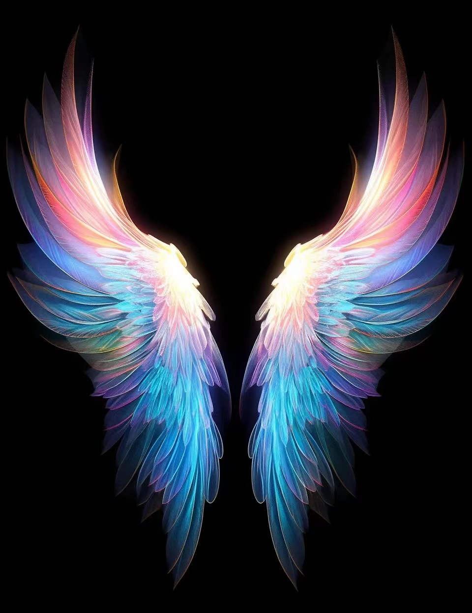 双翼绚烂,光彩夺目,心灵之翼,自由飞翔.