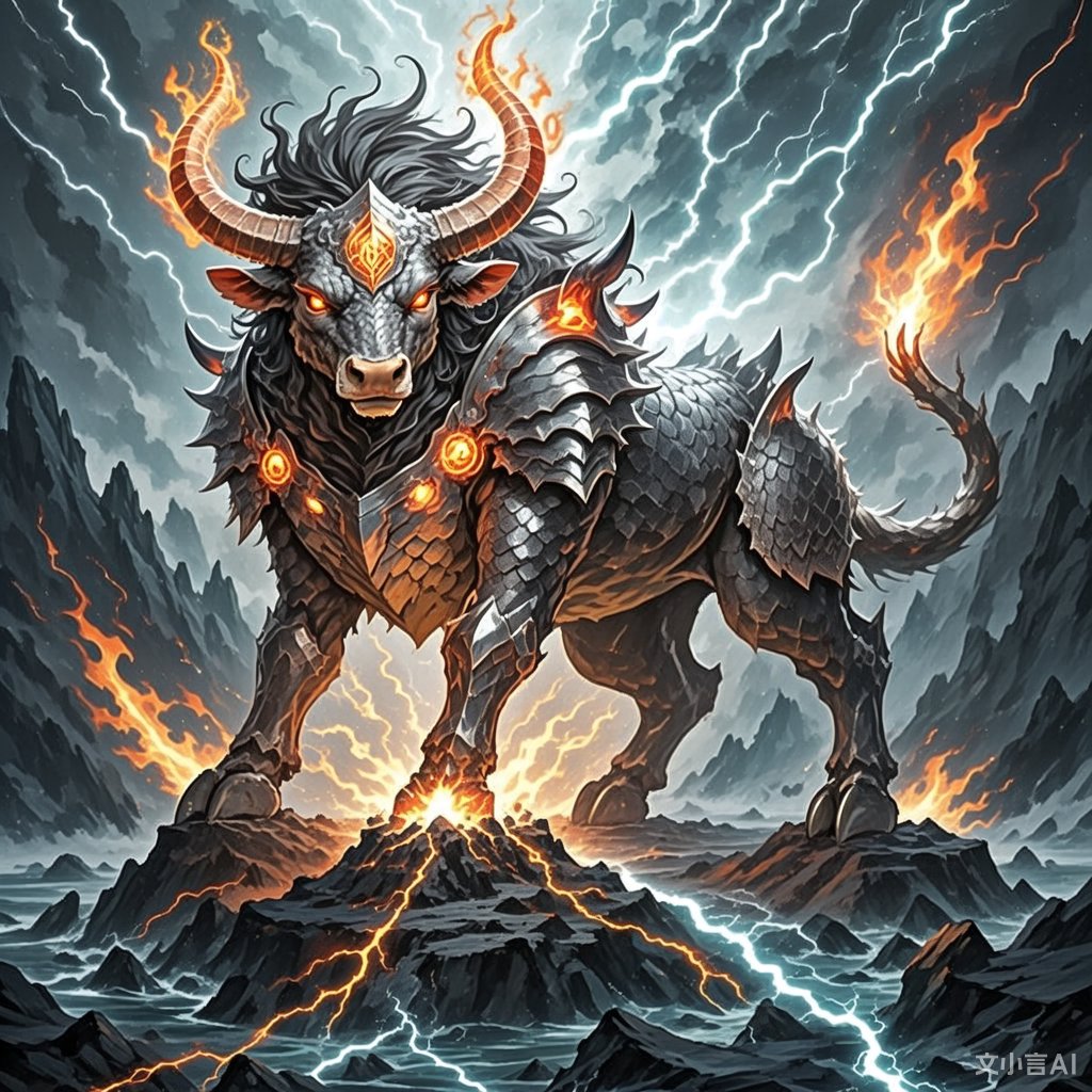 夔牛上古凶兽大风风吼兽山海异坐骑裂地巨牛