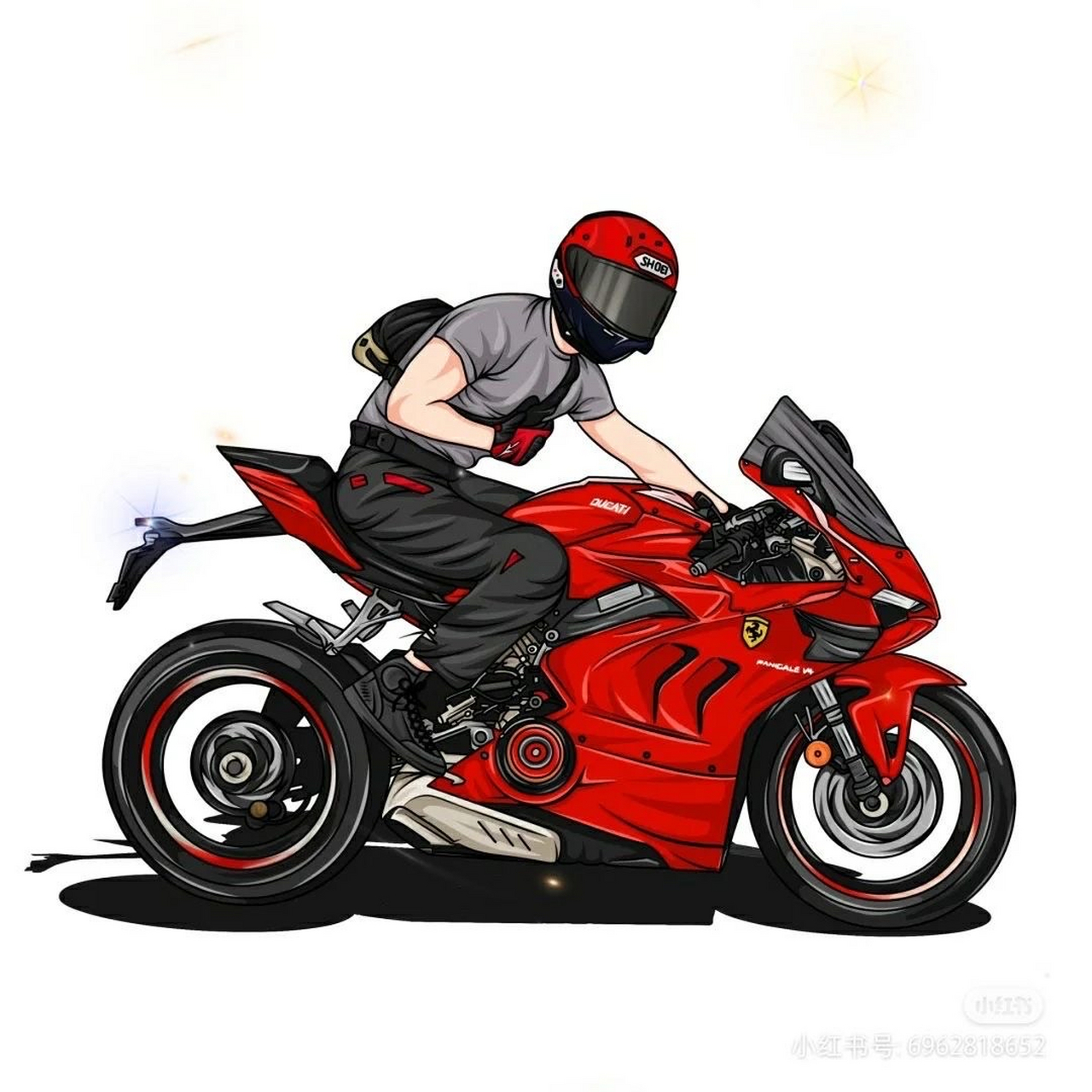 摩托车骑士漫画头像图片