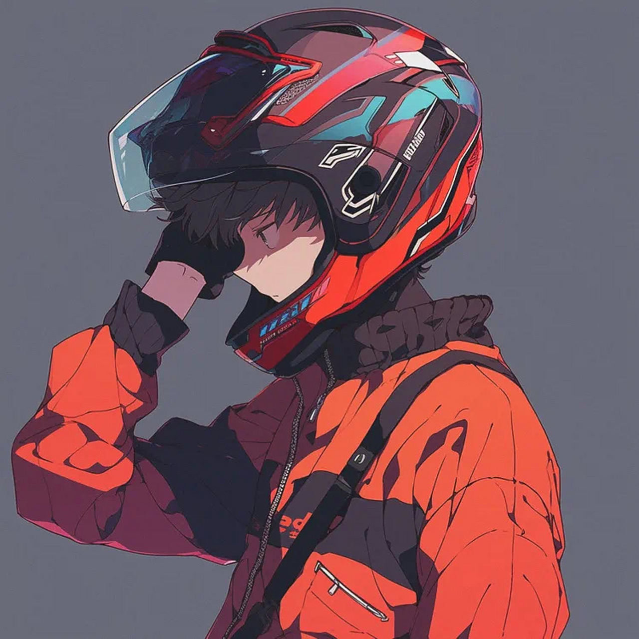 一眼封神的机车头盔头像 #机车头像# #霸气男生头像