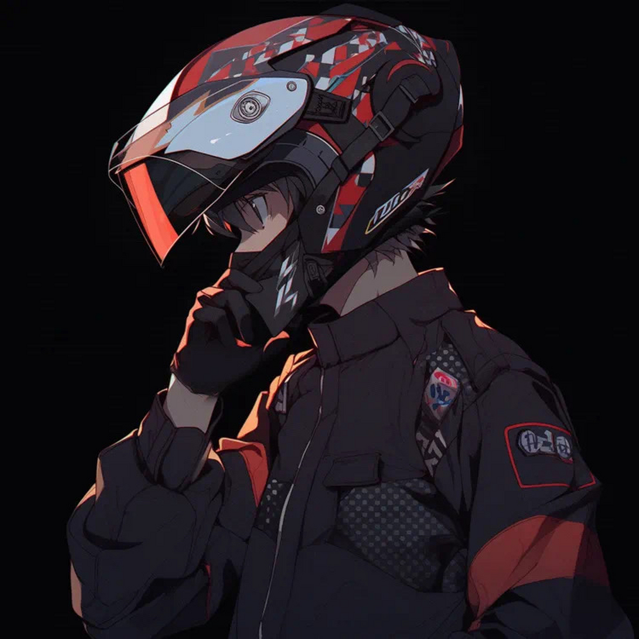 一眼封神的机车头盔头像 #机车头像# #霸气男生头像