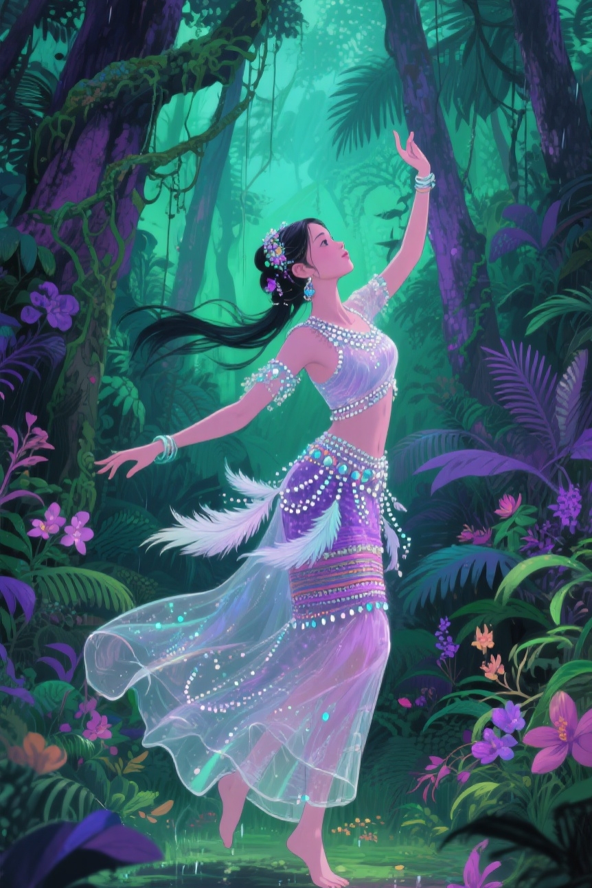 傣族,景颇族,阿昌族等东南亚少数民族服装图片月光下的傣族少女图片