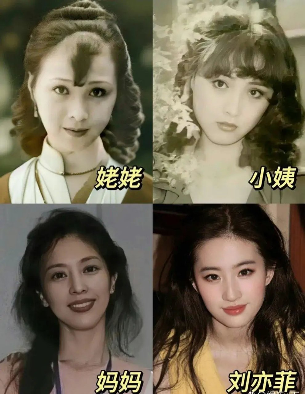 神仙姐姐确实是家里最不好看的.美丽是传承的,三代人都美.