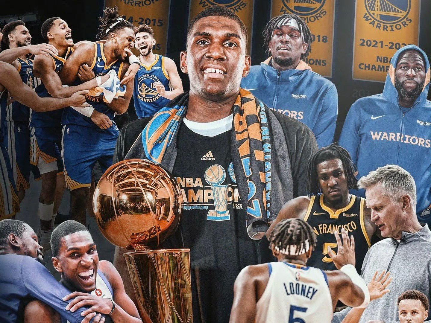 凯文鲁尼的十年勇士生涯:3座总冠军,场均5.0分5.7篮板1