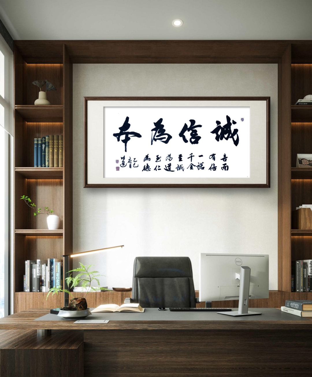 五字书法作品诚信共赢过,合作协同,追求卓越,再创辉煌做生意诚信为本