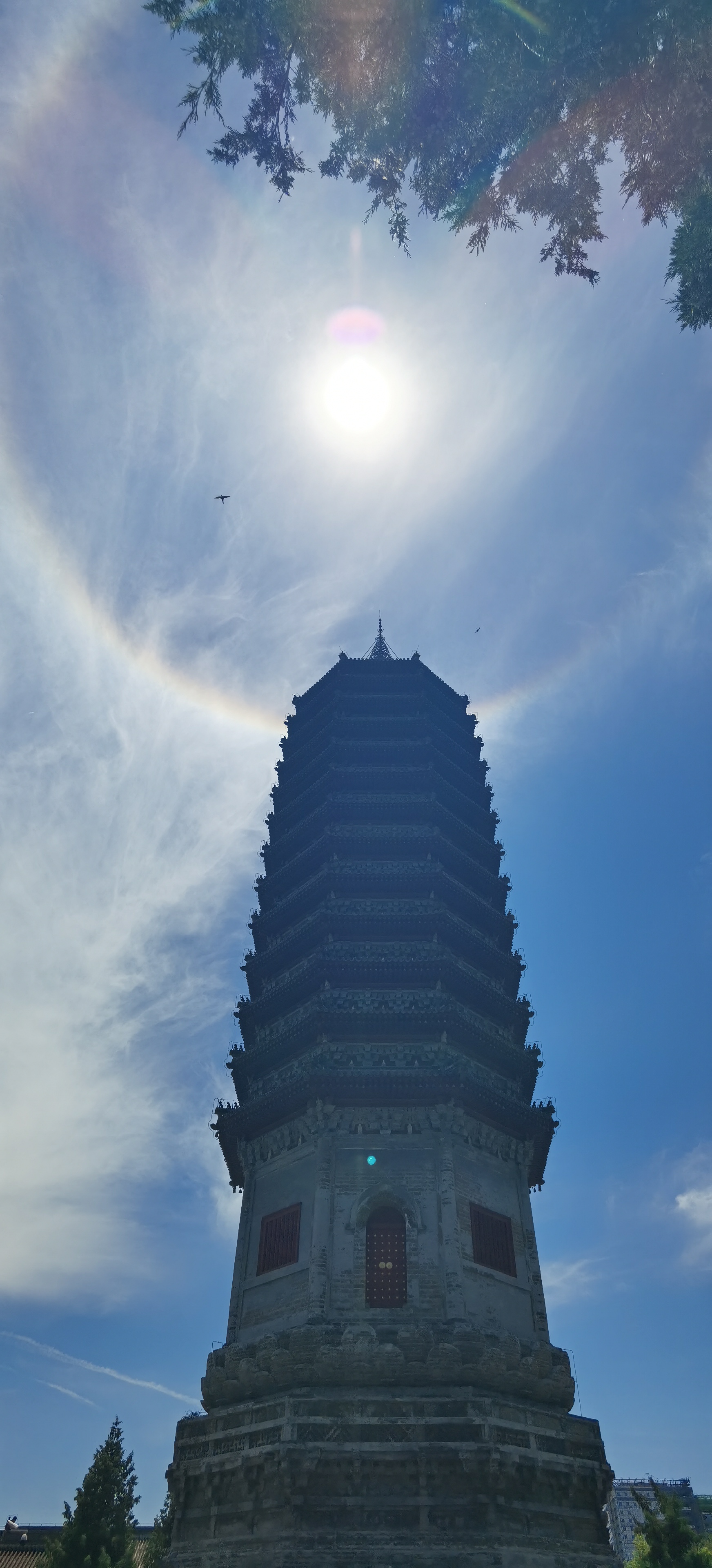 奇观日晕,端午节光环之下的北京城市副中心始建于北周的古老燃灯塔