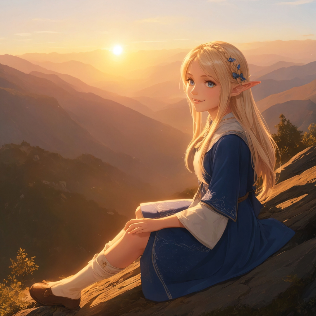 美丽的精灵女法师,和平时期的可爱精灵,战争时期爱的守护者.