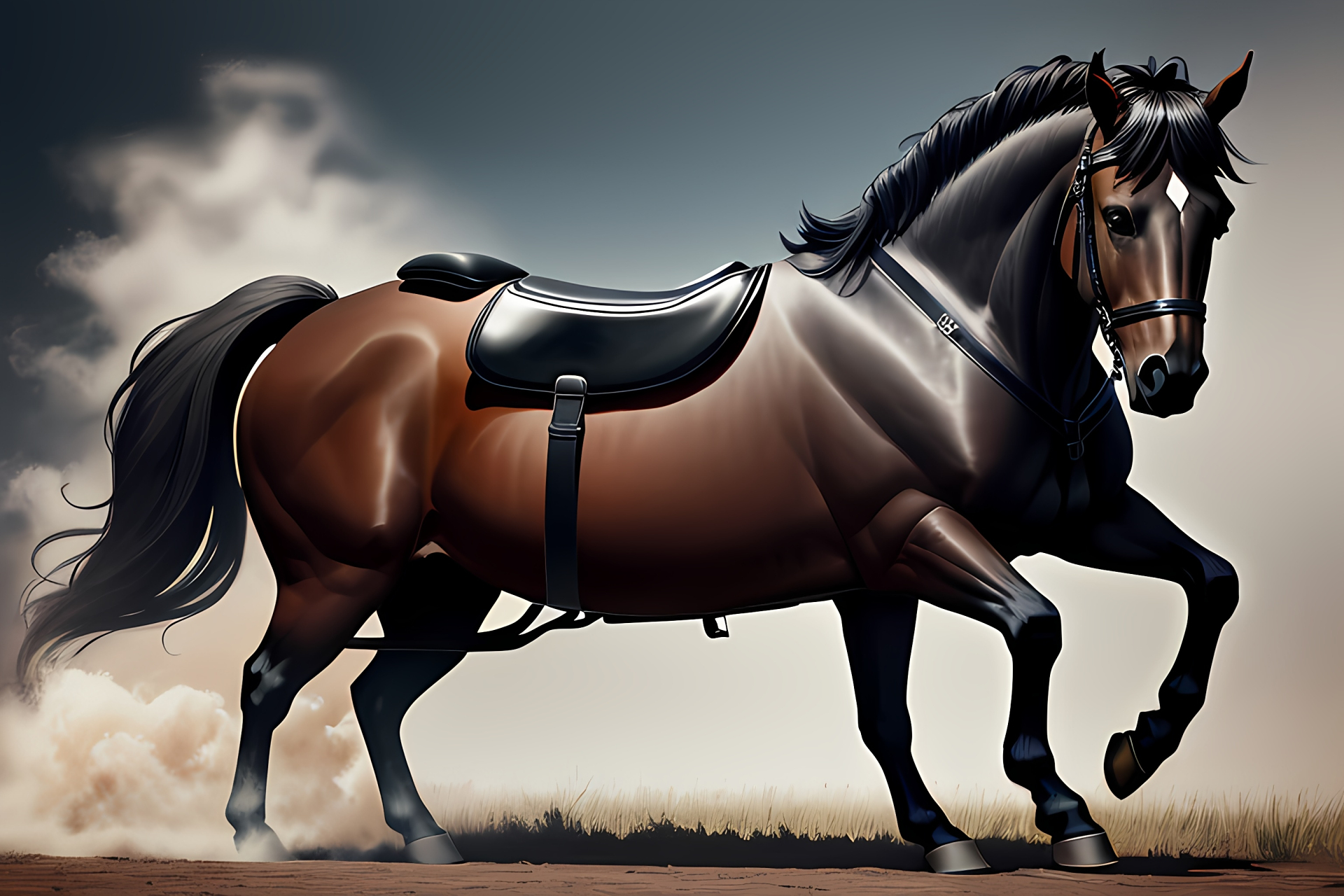 67故事:黑马 有一群饥肠辘辘的马儿,它们发现了一片新的草原.