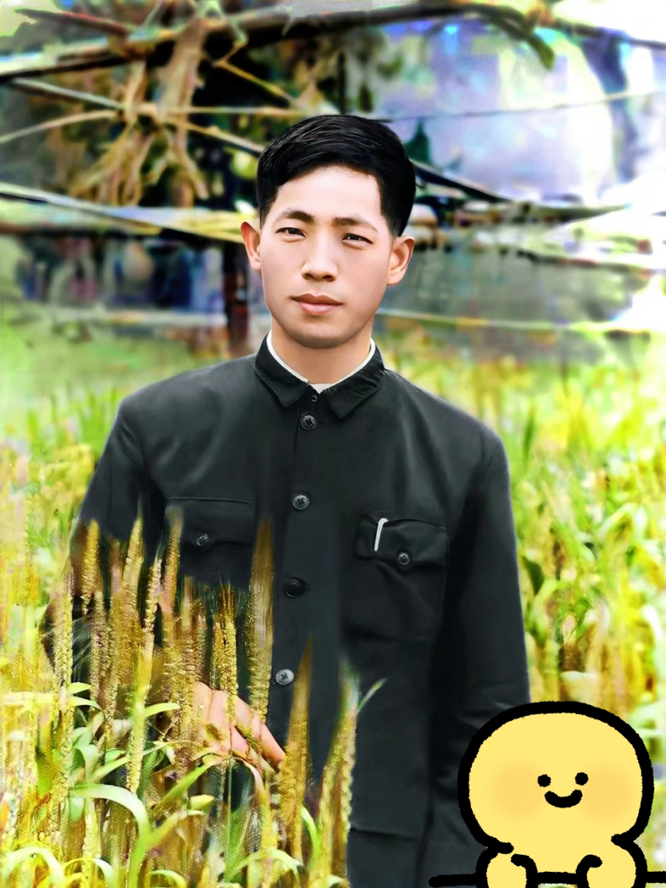 年轻时的袁隆平 金秋时节,一颗颗金黄的稻穗在阳光下闪闪发光,这是