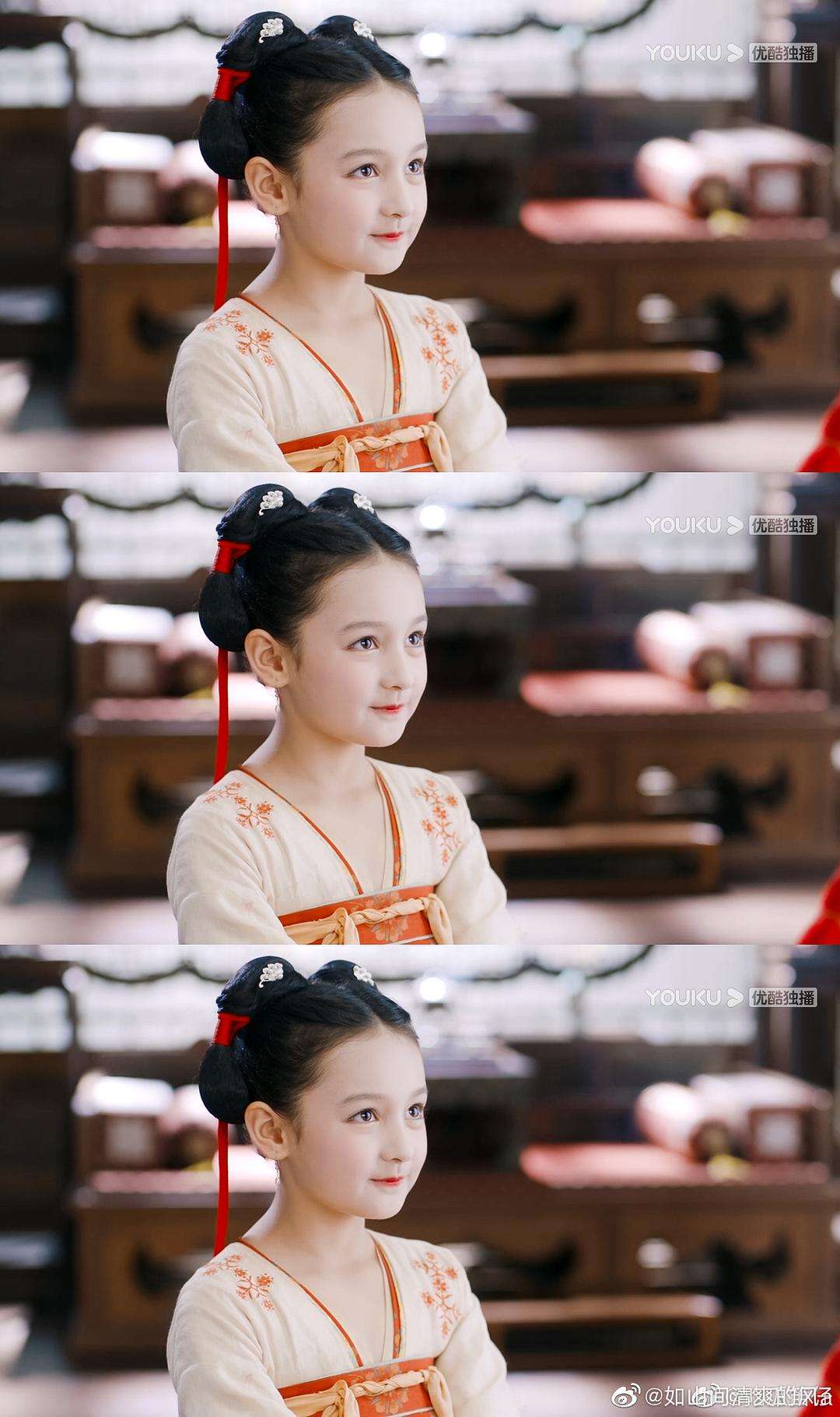 这位新疆伊犁的小女孩名叫爱克达阿地力江,在《风起霓裳》中饰演幼年