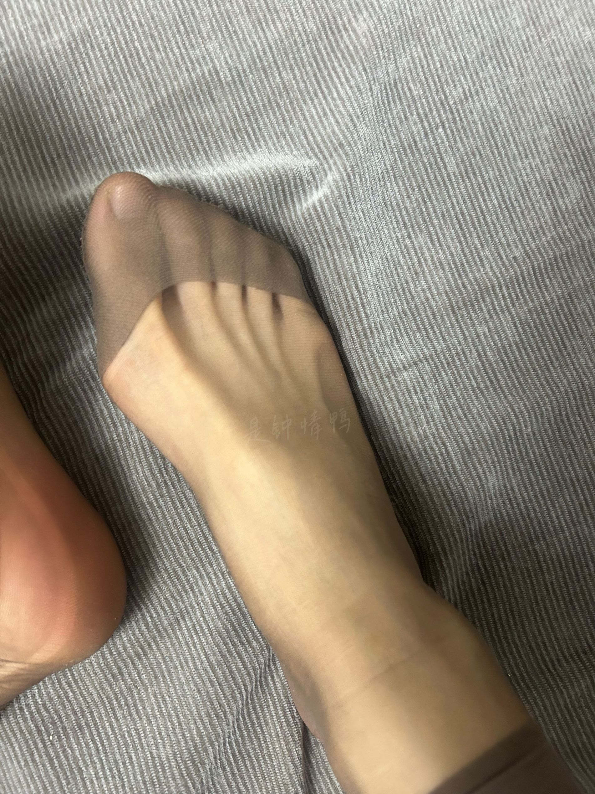 这双浅棕色的袜子,一眼看上去就像是精心挑选的尼龙或合成纤维材质