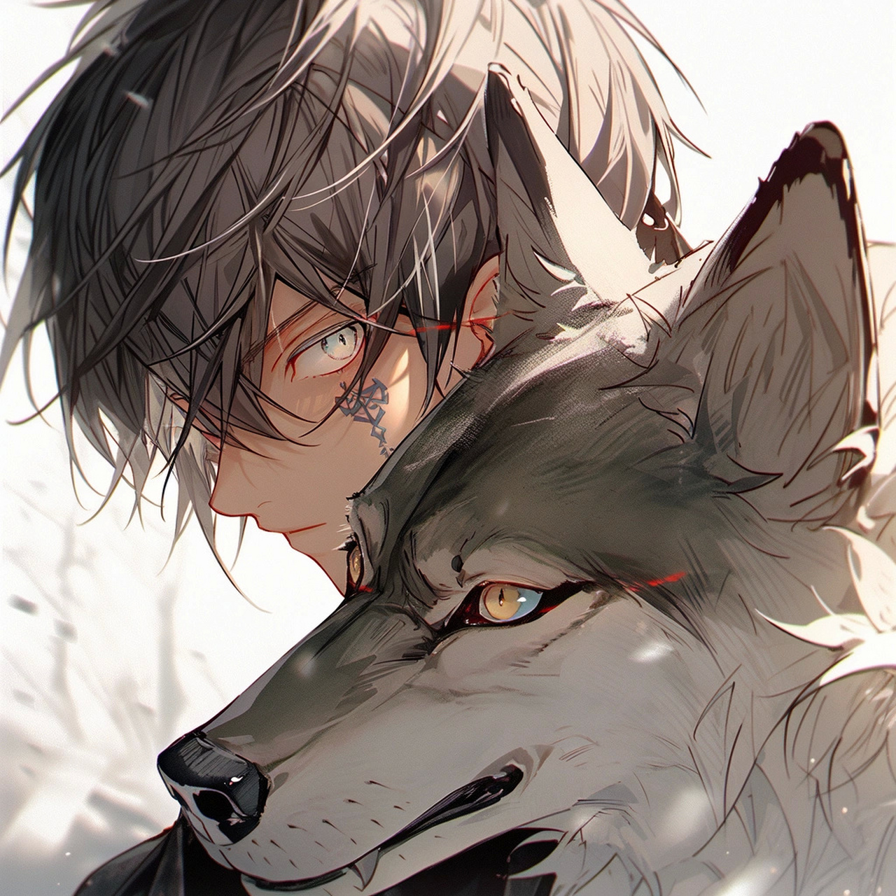 少年与狼|#绘画# #绘画素材# #插画