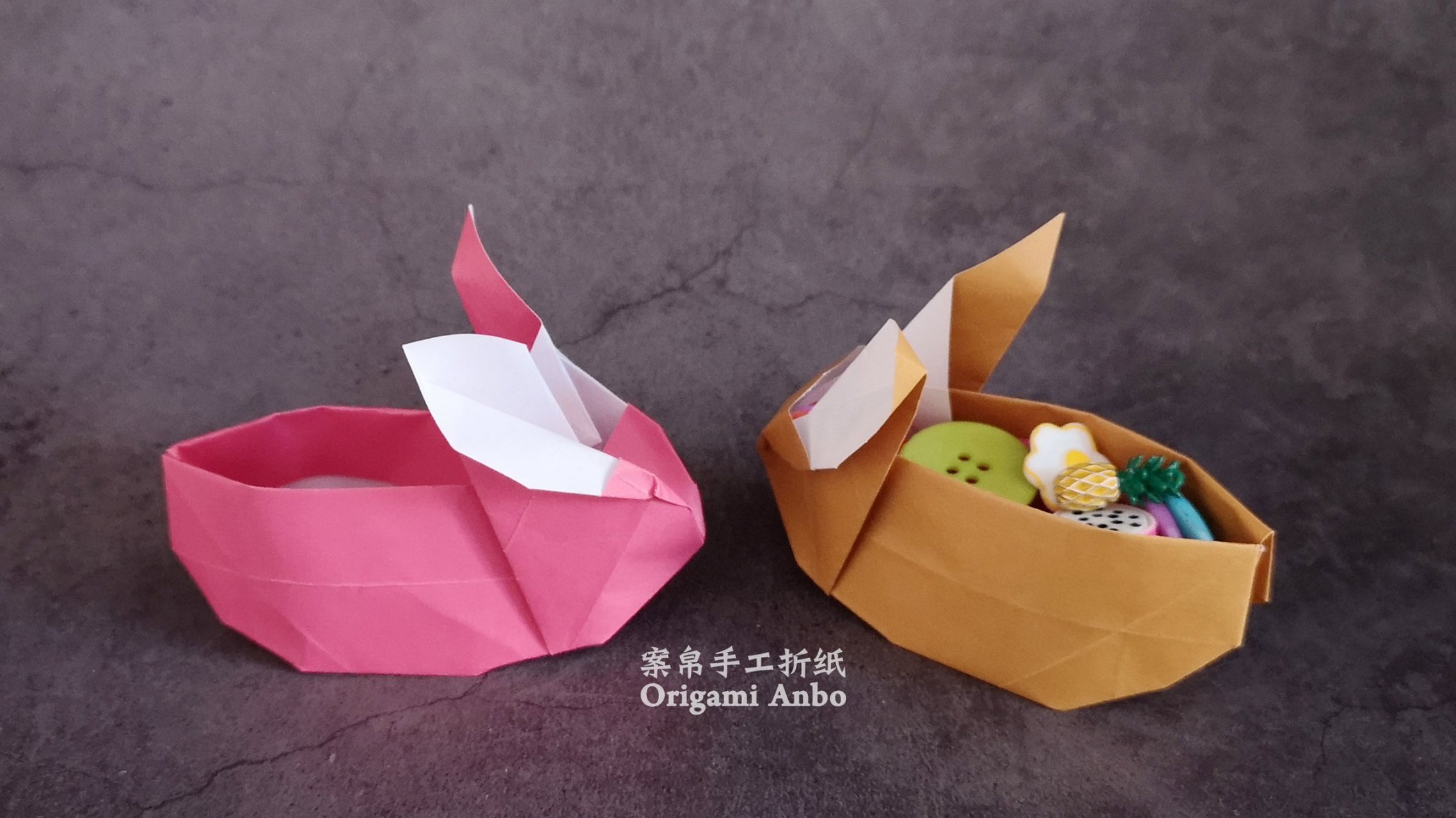 折纸 今天发布了兔子收纳盒折纸教程,快来看看这个可爱的小盒子誓沣