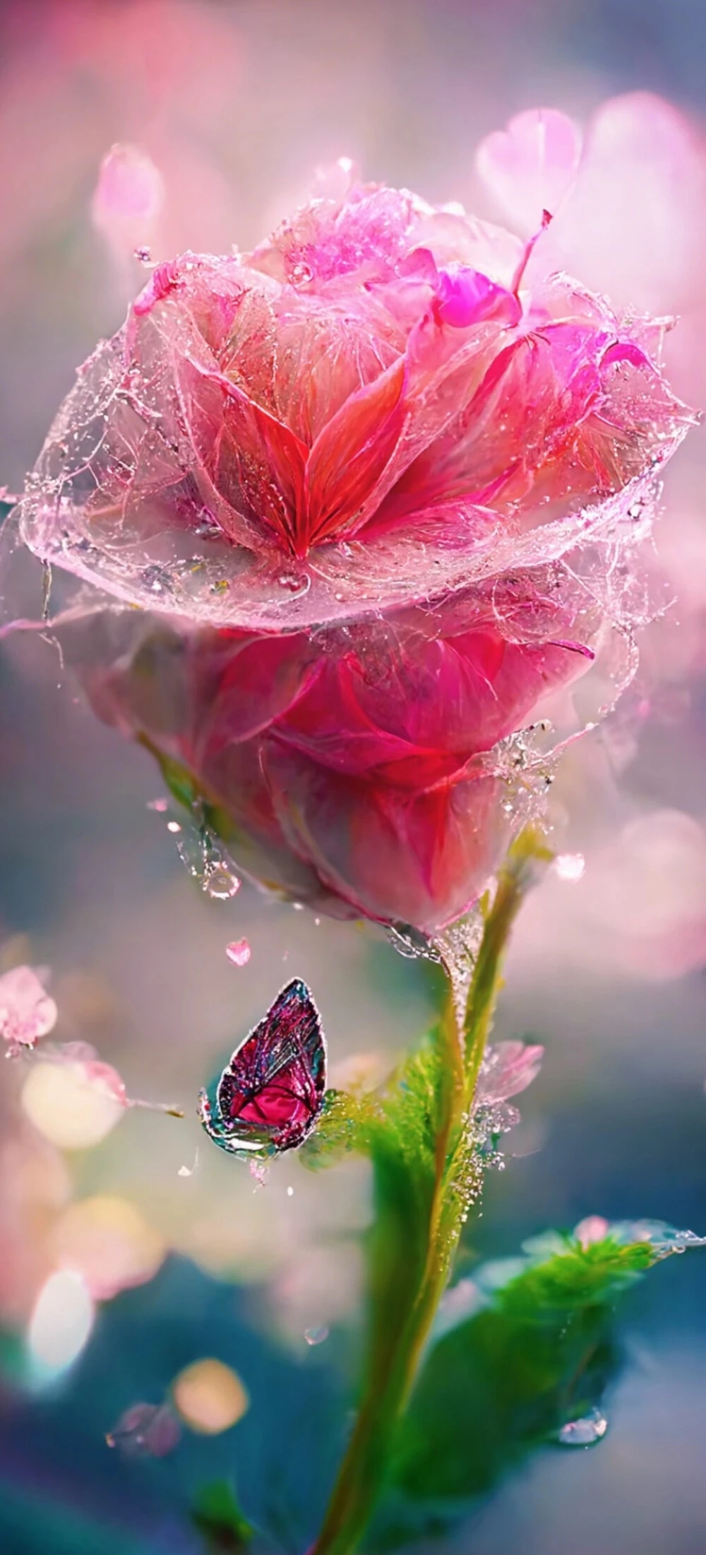 水晶花朵精美壁纸